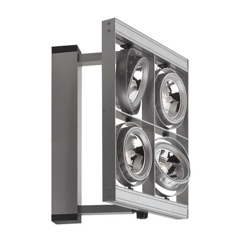 [LK-XF004DS] Luminaire  Cadran carré 4xAR111 50W+alim+lampes 230V