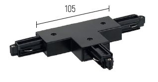 [RAIL-210N-8] Luminaire  Jonction T noir 1 allumage