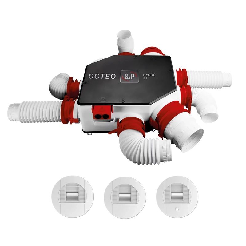 Kit VMC Hygro Standard pour logement (rénov/remplacement) jusqu'à 6 sanitaires