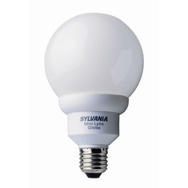 [L-6310] Ampoule Mini globe éco E27 7W 827 2700°K 230V Confort Ø70mm Fluocompacte 230v