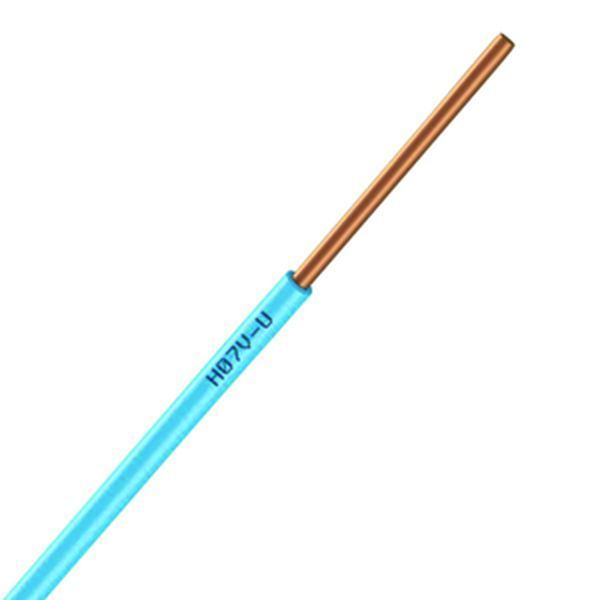 [CAB-100B] Fil Électrique H07VU 1.5 Rigide Bleu - Couronne De 100M