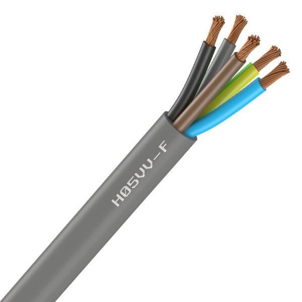 [CAB-1152] Câble Électrique Souple H05Vv-F Blanc 5G2.5 mm² - Couronne De 50M