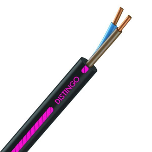 Câble Électrique U-1000 R2V 2X1.5 mm² Cuivre Rigide Noir - Couronne De 100M