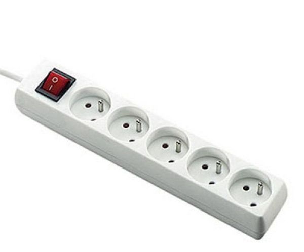 [EB-11172I] Bloc 5 pc+t+interrupteur 3x1 1m50 -11172I elec