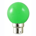 Ampoule LED sphérique B22 1W VERT 230V couleur